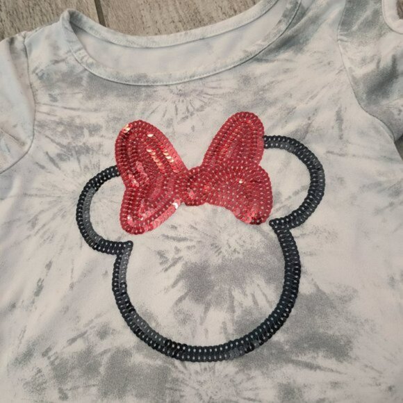3/$18 Disney Junior Minnie mouse toddler girl white & grey short sleeve size 2T - Picture 3 of 6